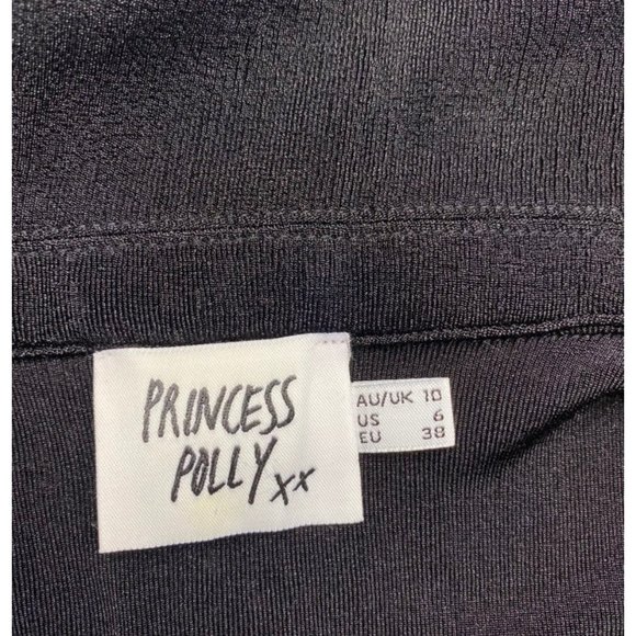 Princess Polly Party Time Mini Dress Black Sz 6 - Picture 5 of 5